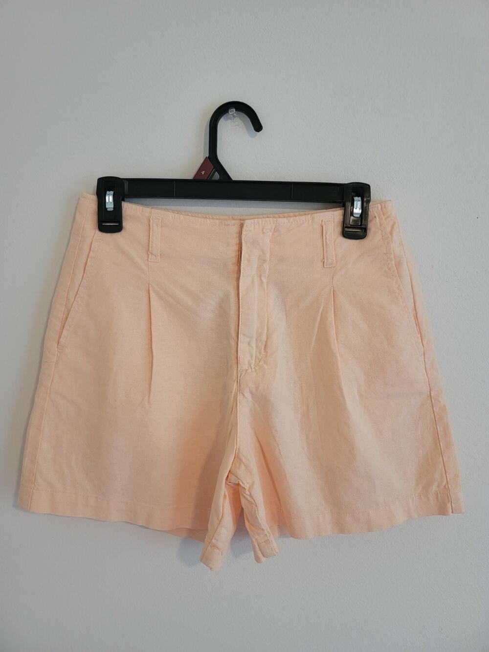 Habitual Women's Linen & Cotton Shorts Sz XS Pockets Peach Pastel Beach